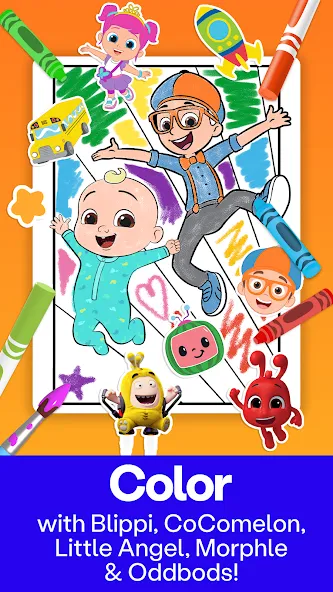 Coloring with Blippi & Friends screenshot 1