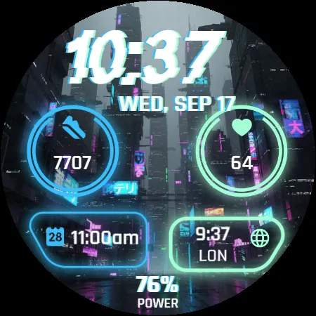 Digital watchface Neon screenshot 24