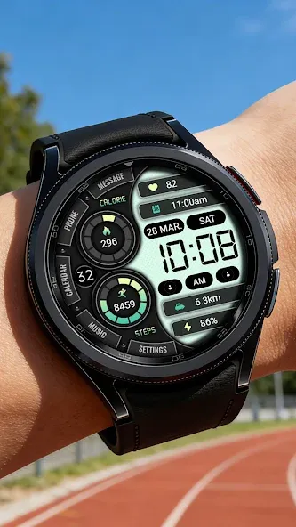 Green Text Clock ZKin Watch screenshot 8