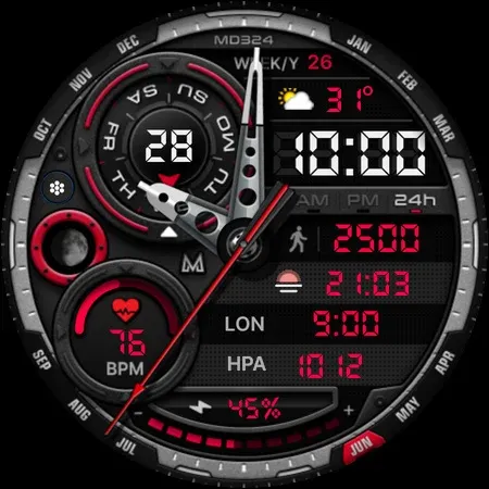 MD324 Hybrid watch face screenshot 12
