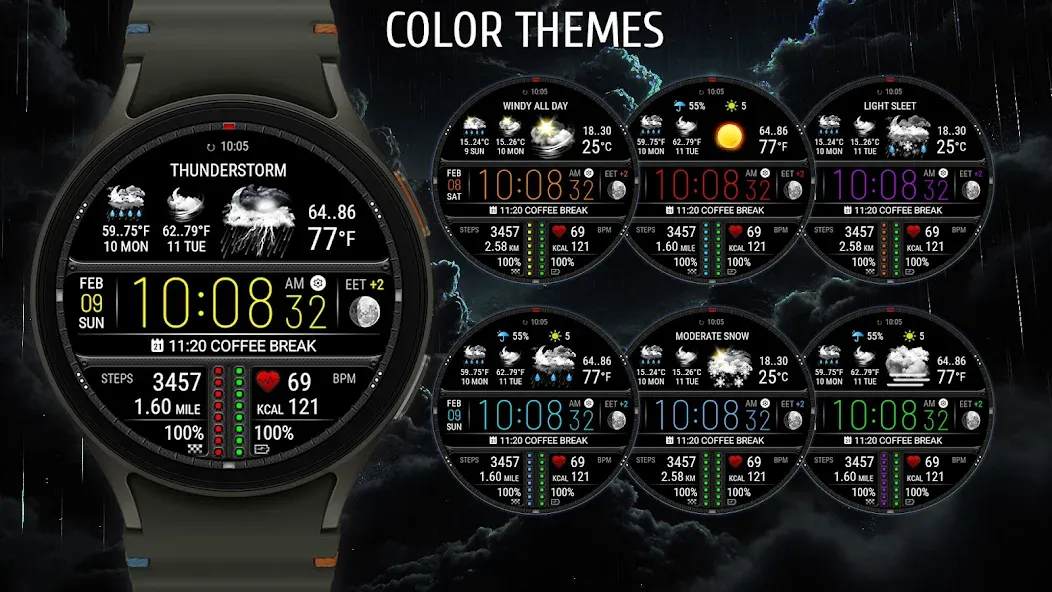 Weather watch face W7.5 screenshot 4