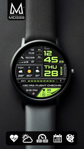 MD339 Digital watch face screenshot 6