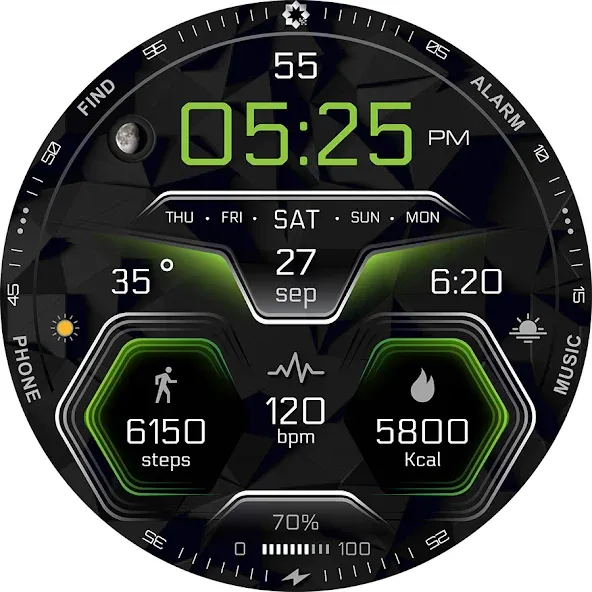 A385 Futuristic Face wear OS screenshot 28