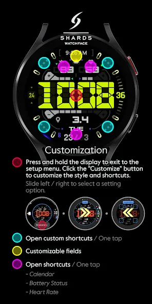 SH074 Watch Face, WearOS watch screenshot 6