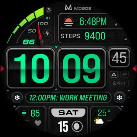 MD309 Digital watchface screenshot 9