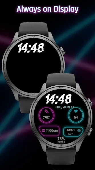 Digital watchface Neon screenshot 4