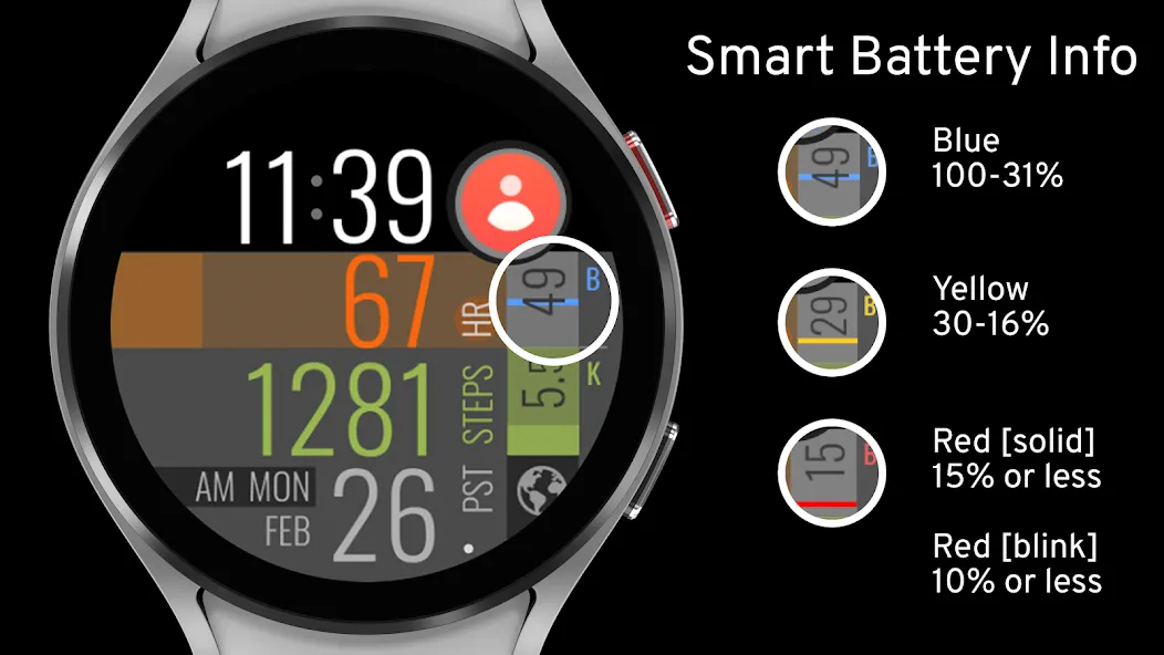 Easy Read Health Watch Face screenshot 5