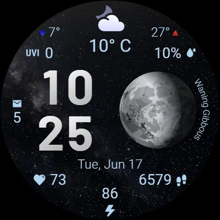 Moon & Weather watchface screenshot 15