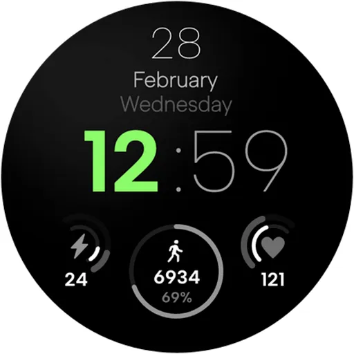 Minimal Watch Face Galaxy Wear screenshot 20