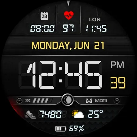 MD111 Digital watch face screenshot 22