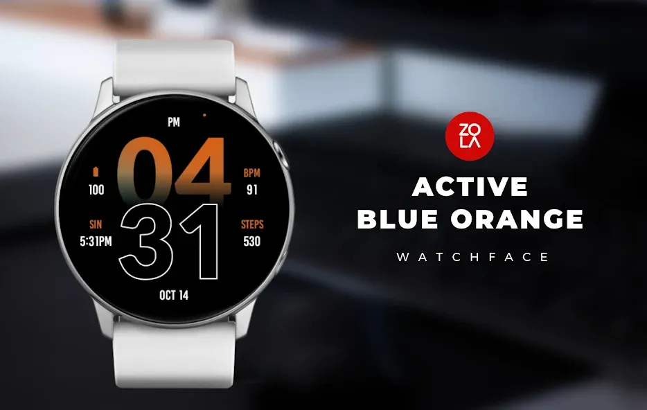 Active Blue Orange Watch Face screenshot 1