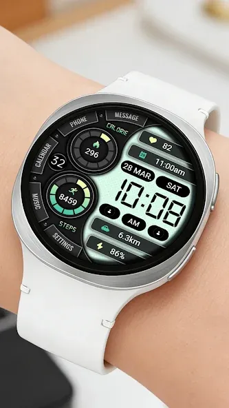 Green Text Clock ZKin Watch screenshot 7