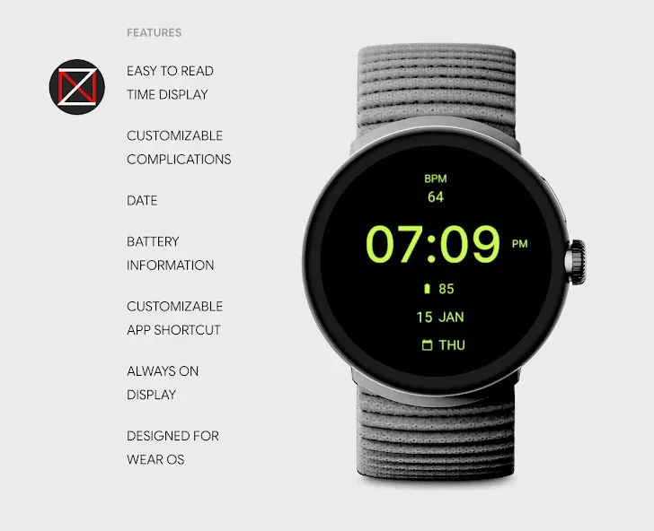 Black Fitness Watch Face screenshot 2
