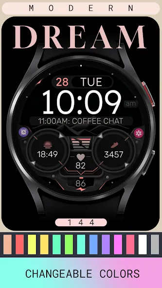 Dream 144 Digital Watch Face screenshot 4