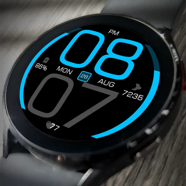 Key077 Futuristic Watch Face screenshot 1