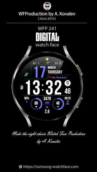 WFP 241 Digital watch face screenshot 1