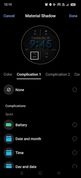 Material Shadow WatchFace 2026 screenshot 2