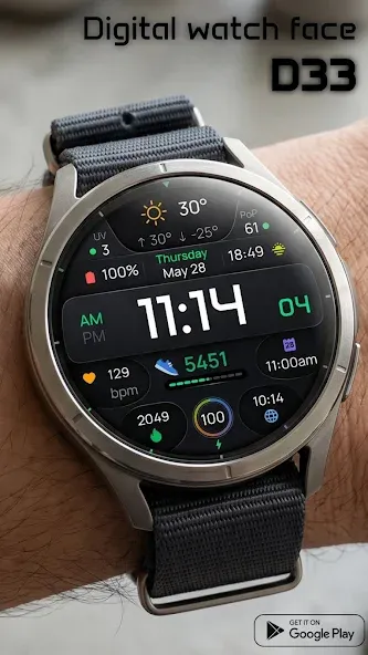 Digital Watch face D33 screenshot 1