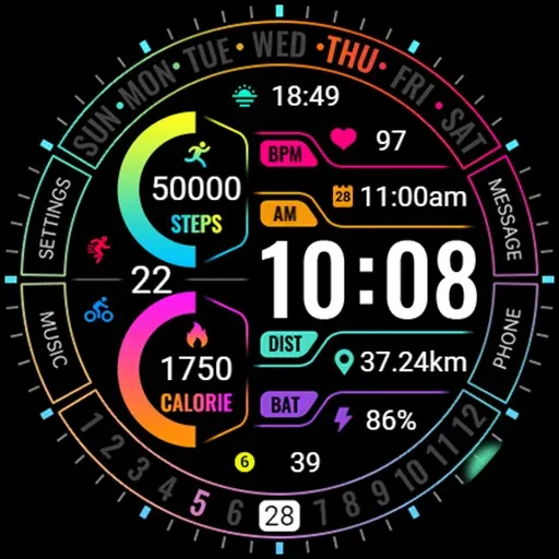 Gradient Line ZKin Watch Face screenshot 42
