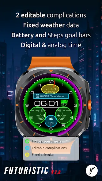 Futuristic Watch Face screenshot 3