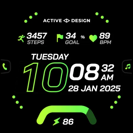 Rush: Digital Watch Face screenshot 30