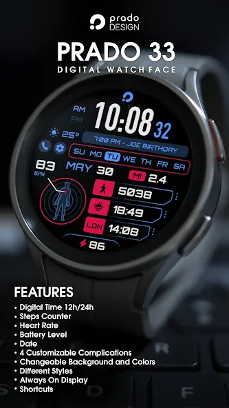 PRADO 33 Cyber Wacth Face screenshot 2