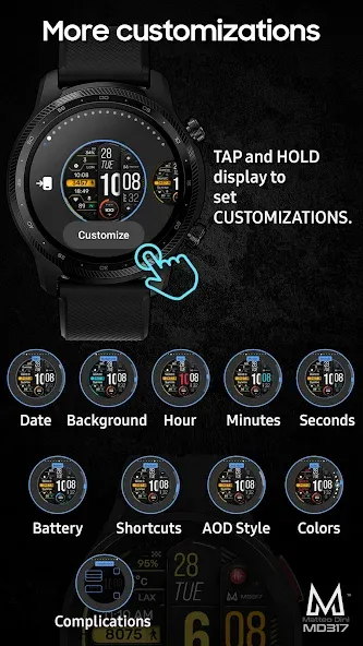MD317 Digital Watch Face screenshot 7