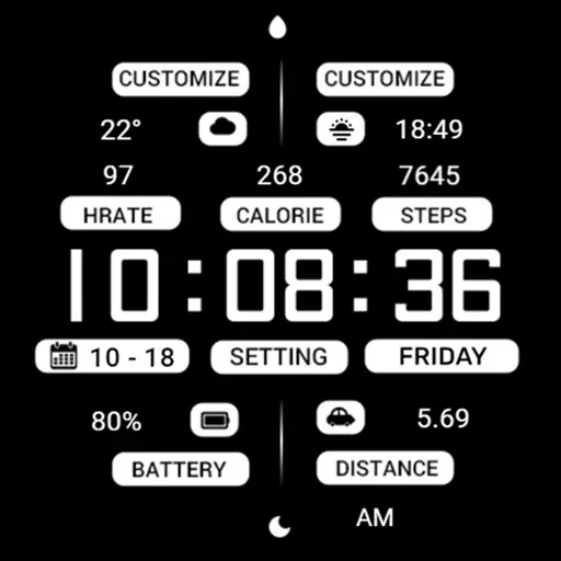 ZKin Watch Black White Message screenshot 7