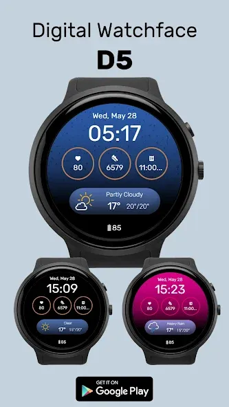 Digital Watchface D5 screenshot 1