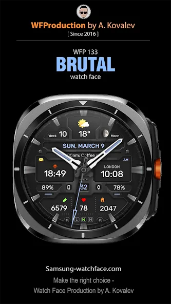 WFP 133 Brutal watch face screenshot 1