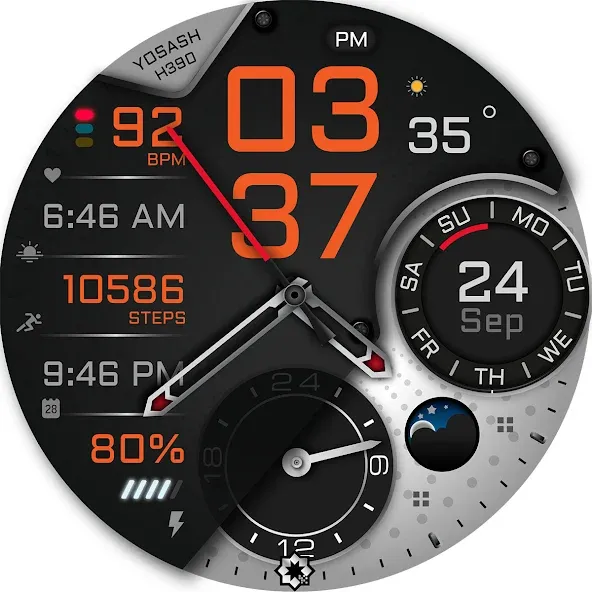 H390 Analog Digital Watch Face screenshot 30