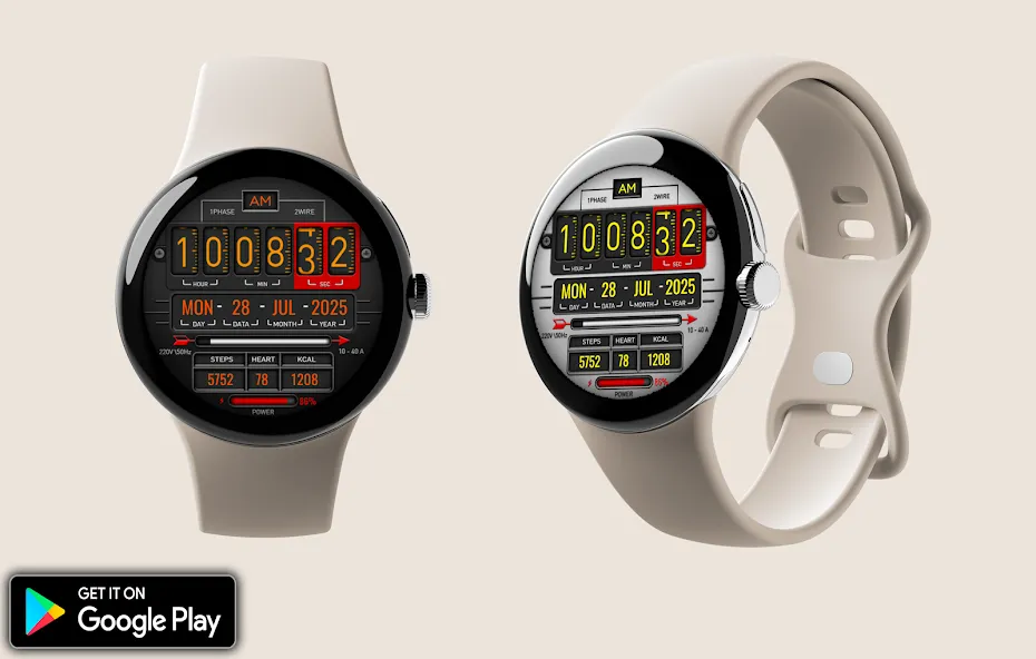 Digital Fliptime Watch face screenshot 3