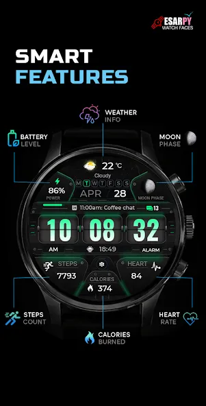 ES WR0022 – Sport Watch Face screenshot 5