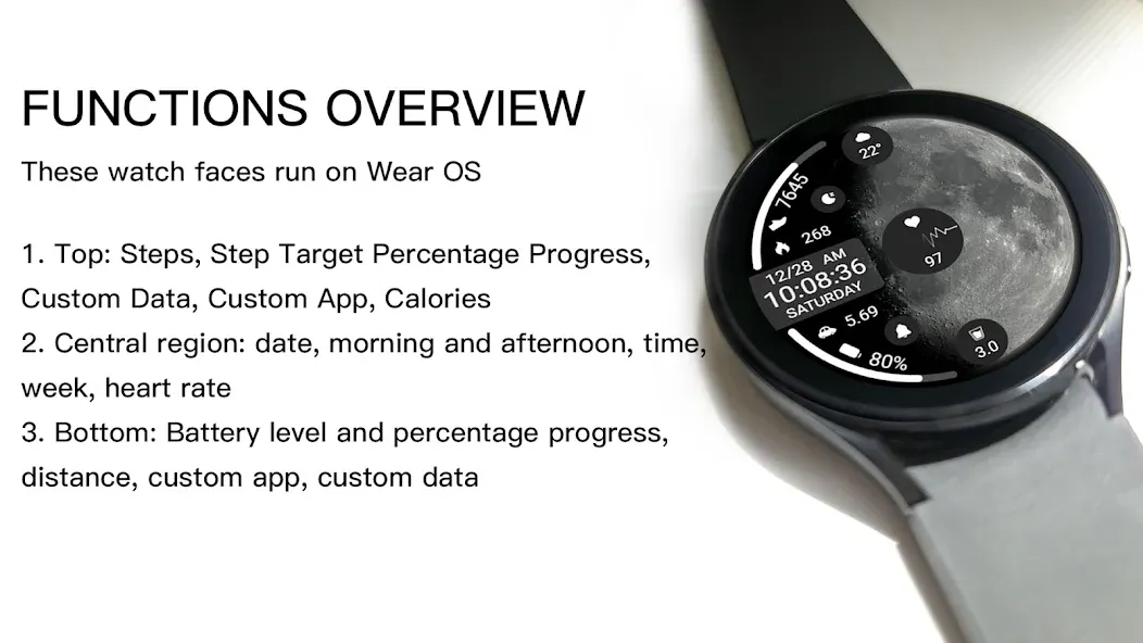 ZKin Watch Face Obsidian Moon screenshot 3