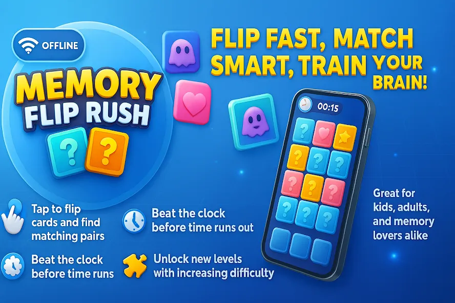 Memory Flip Rush Offline Play screenshot 1
