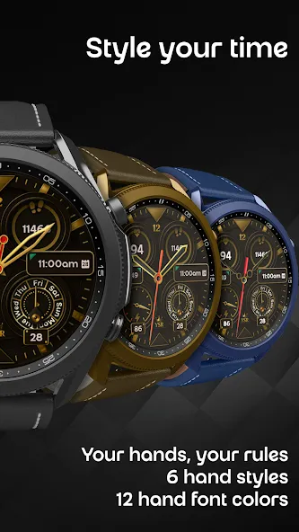 YSR01 Golden Analog Watch Face screenshot 4