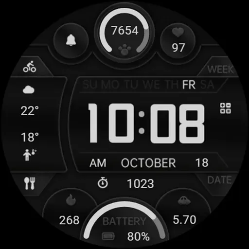 ZKin Watch Face Extremely Gray screenshot 43