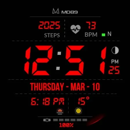 MD89 Minimal Digital watchface screenshot 29