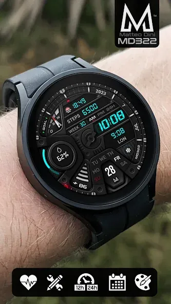 MD322 Analog watch face screenshot 2