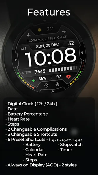 TVV Sport 9 Digital Watch Face screenshot 3