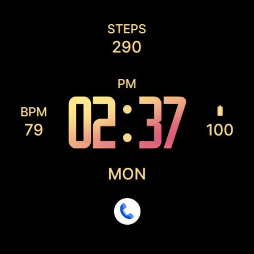 Peach Modern Watch Face screenshot 5