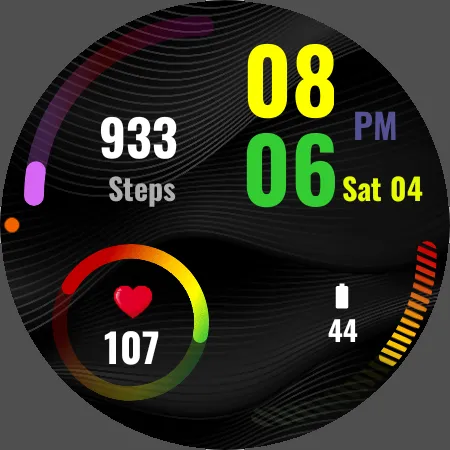 Dark Jet Black WatchFace SAM 1 screenshot 25