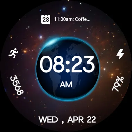 3D Earth Parallax Watch Face screenshot 19