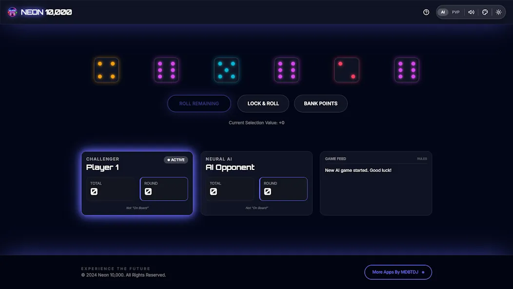 Offline 10000 Dice Neon Farkle screenshot 17