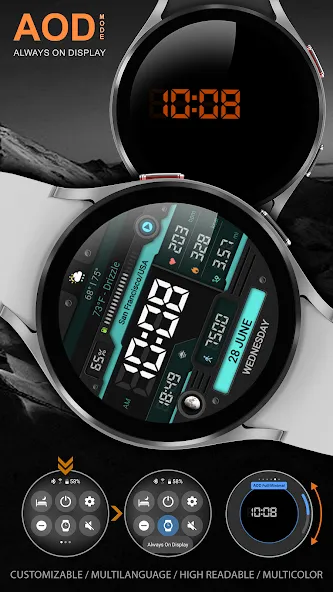 WFP 052 Digital watch face screenshot 8