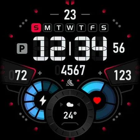 SH007 Watch Face, WearOS watch screenshot 9