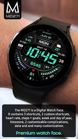 MD271 Digital watch face screenshot 2