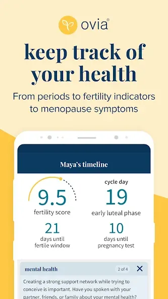 Ovia: Fertility, Cycle, Health screenshot 1
