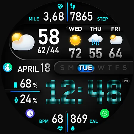 PER8 Digital Watch Face screenshot 44