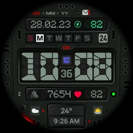 SH089 Watch Face, WearOS watch screenshot 13